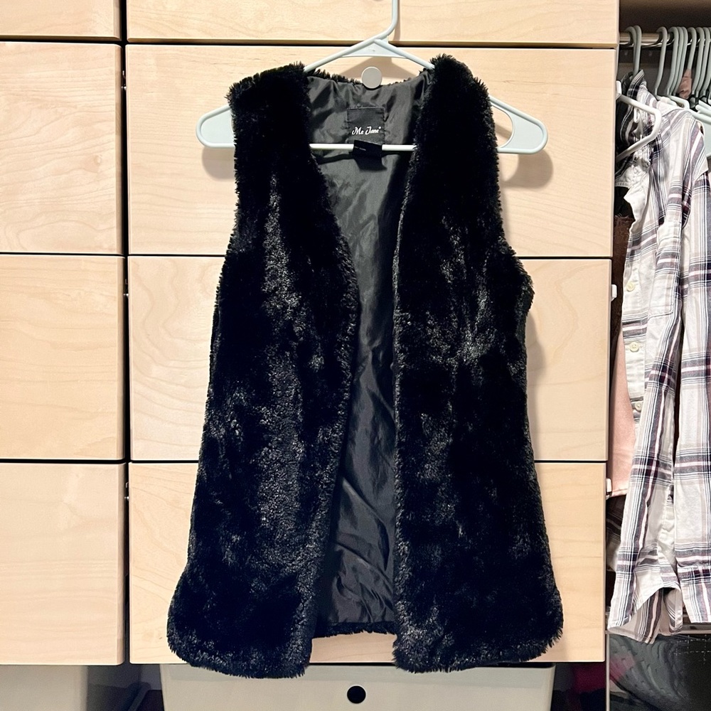 Black Faux Fur Vest